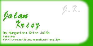 jolan krisz business card